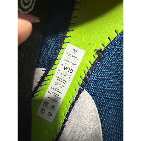 Rothy’s The Square Flat Pacific Blue Knit Shoes Size 10 Washable Eco Sustainable - Picture 8 of 8